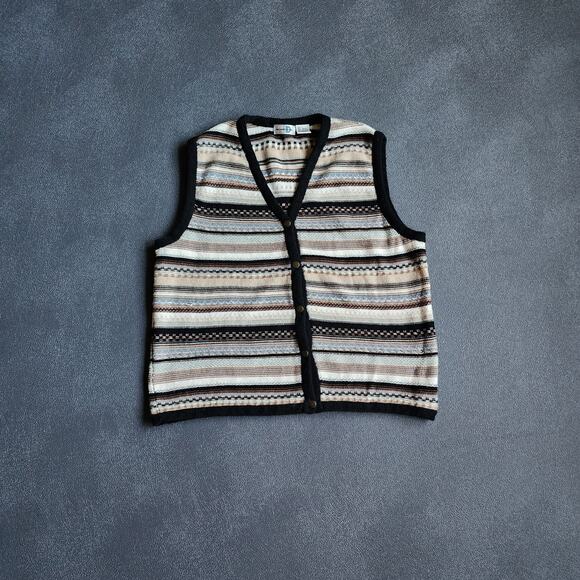 Y2K Paul Harris Design Pastel Cotton Blend Vest Large - Picture 1 of 7